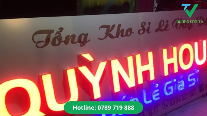 Biển alu chữ nổi kết hợp hộp đèn logo